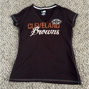 NFL Women's "Cleveland Browns" Brown‎ V Neck Short Sleeve Tee Size Large